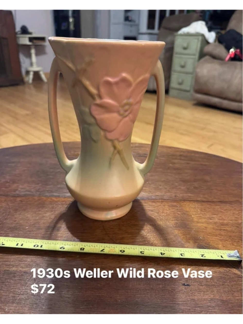 1930s Weller Wild Rose Vase